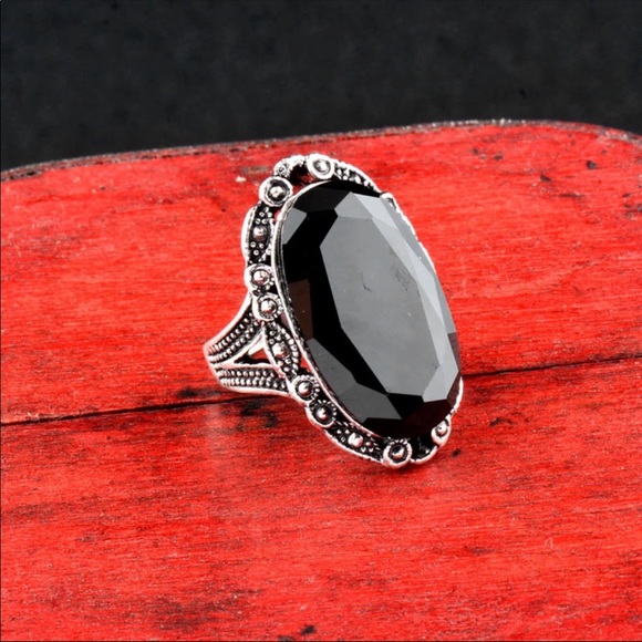 NEW Vintage Big Oval Stone antique silver Ring - Picture 4 of 5